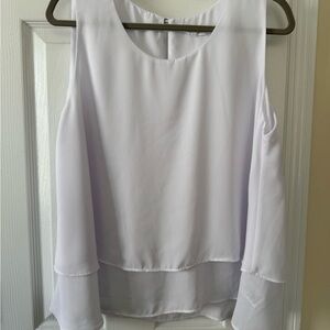 Stella Luce Elegant White Layered Blouse